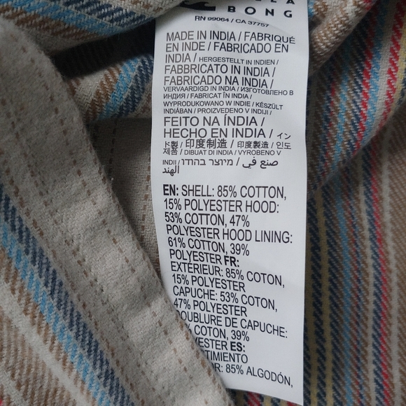 BillABONG NEW Wave Washed Baja Stretch Flannel Shirt Jacket - Picture 10 of 11